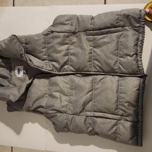 Women’s Old Navy Puffer Vest Size XL, Gray Quilted Full Zip Fleece Lined